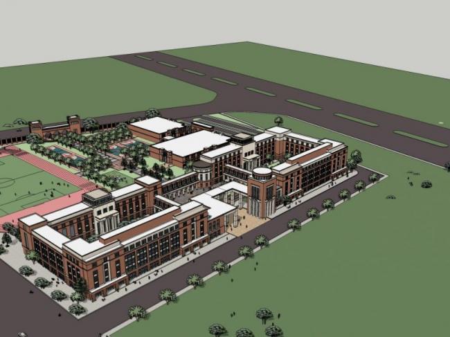 Sketchup学校模型|多层小学学校，校园教育建筑，古典风格