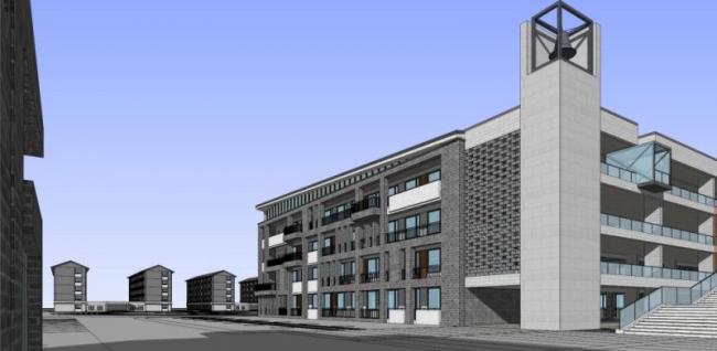 Sketchup学校模型|多层学校，校园教育建筑，现代风格
