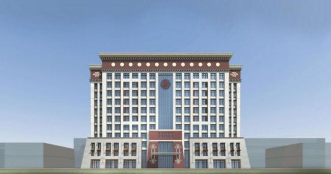 Sketchup办公模型|高层办公楼，藏式风格