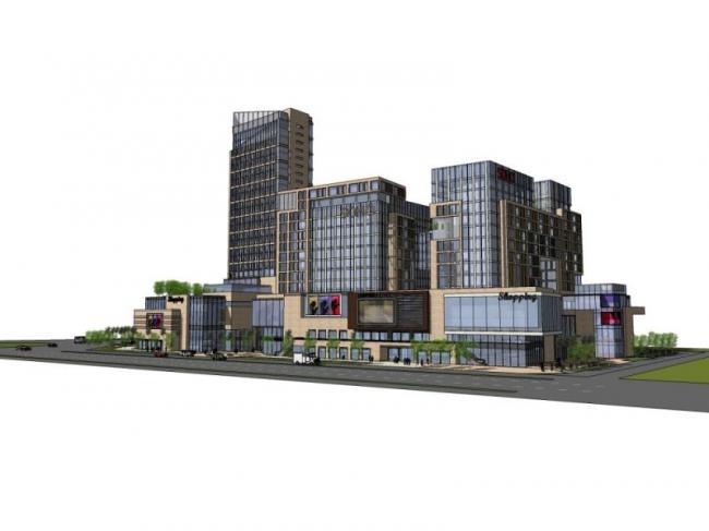 Sketchup综合体模型|超高层办公楼，购物中心，多高层商业综合体，现代风格