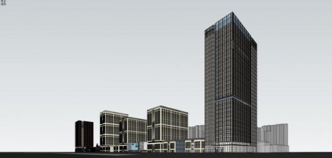 Sketchup综合体模型|多高层商业综合体，办公楼，商业购物中心，古典风格