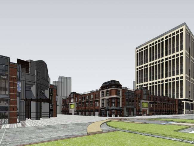 Sketchup综合体模型|多高层商业综合体，办公楼，商业购物中心，古典风格