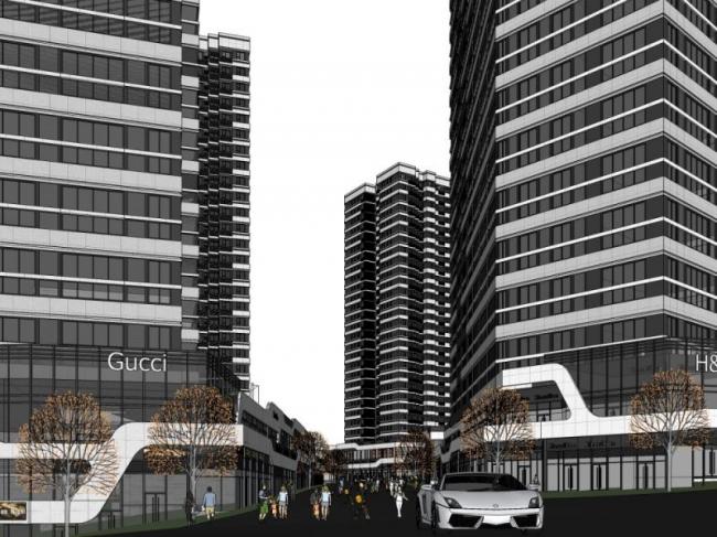 Sketchup综合体模型|高层办公楼，购物中心，商业，多高层综合体，现代风格