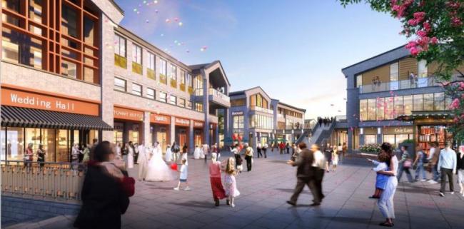 Sketchup商业模型|多层商业街，现代风格