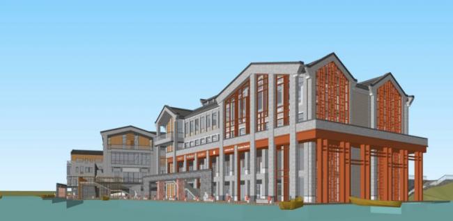 Sketchup商业模型|多层商业街，现代风格