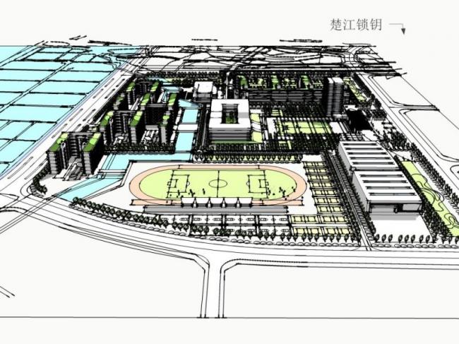 Sketchup学校模型|多层学校，校园教育建筑，现代风格