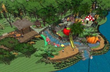 Sketchup景观模型|儿童活动区，公园景观，古典风格-BIM建筑网