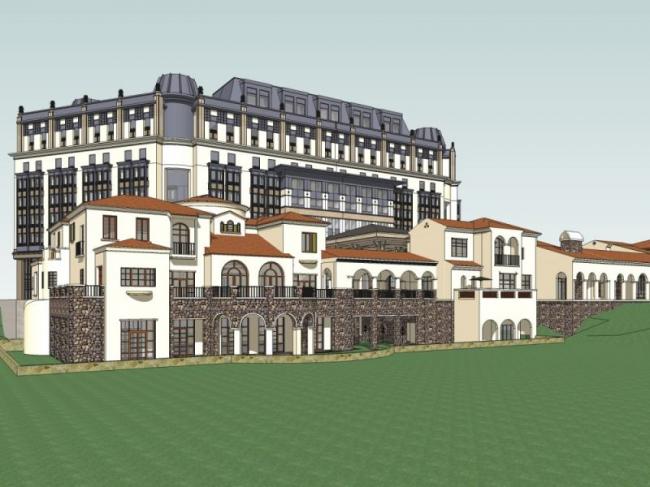 Sketchup酒店模型|多层酒店，古典风格