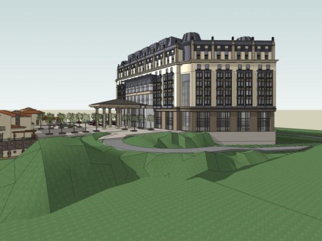 Sketchup酒店模型|多层酒店，古典风格