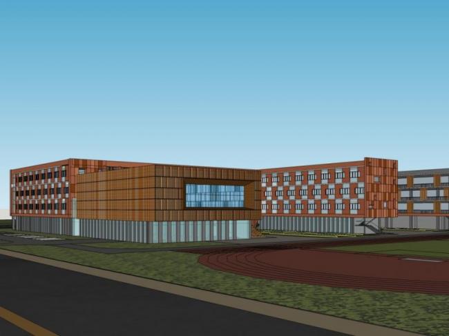 Sketchup学校模型|多层小学学校，校园教育建筑，现代风格