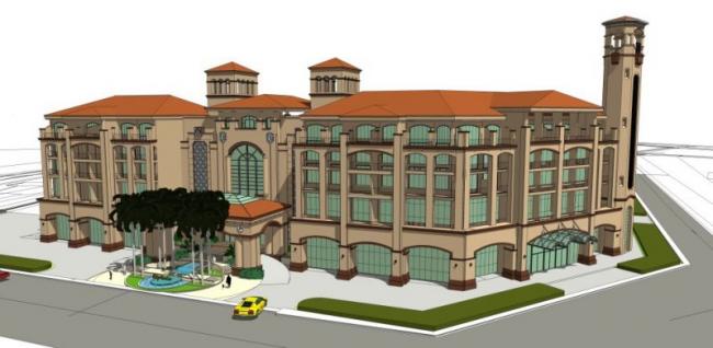 Sketchup酒店模型|多层酒店，西班牙古典风格