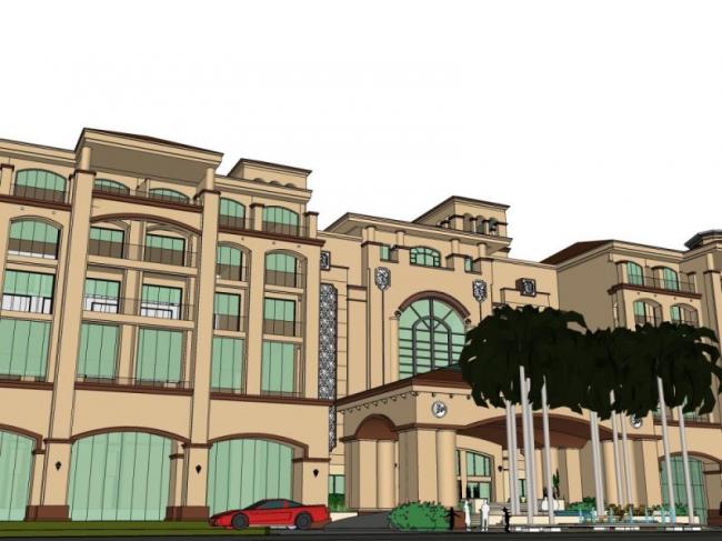 Sketchup酒店模型|多层酒店，西班牙古典风格
