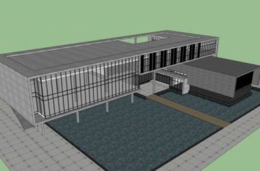 Sketchup办公模型|多层办公楼，现代风格-BIM建筑网