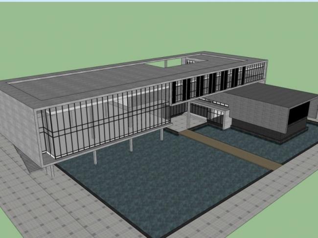 Sketchup办公模型|多层办公楼，现代风格