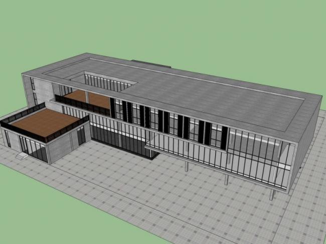 Sketchup办公模型|多层办公楼，现代风格