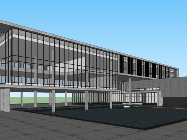 Sketchup办公模型|多层办公楼，现代风格