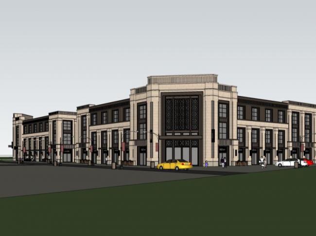 Sketchup办公模型|多层办公楼，古典风格