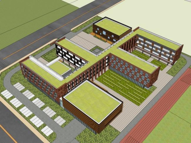 Sketchup学校模型|多层小学学校，校园教育建筑，现代风格