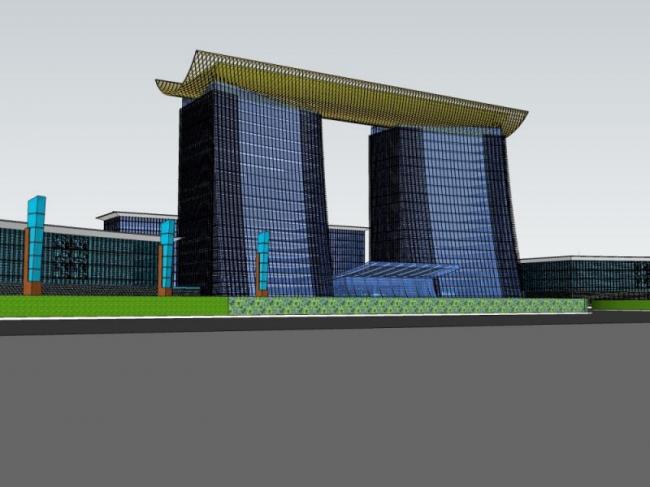 Sketchup办公模型|高层办公楼，现代风格