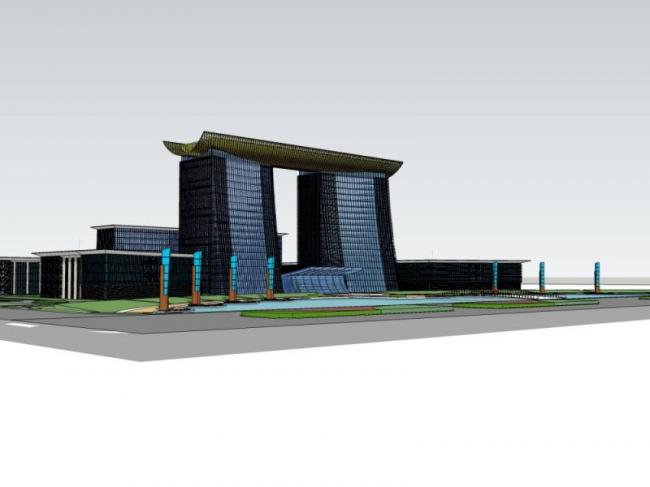 Sketchup办公模型|高层办公楼，现代风格