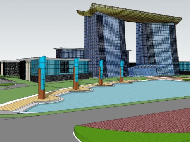 Sketchup办公模型|高层办公楼，现代风格