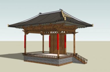 Sketchup小品模型|亭子，中式风格，小品-BIM建筑网