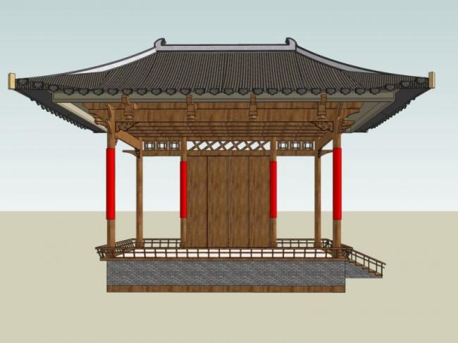 Sketchup小品模型|亭子，中式风格，小品