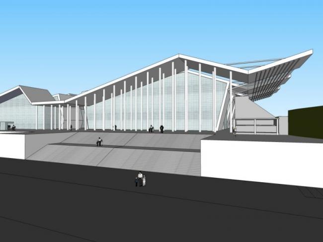 Sketchup体育馆模型|多层体育馆，现代风格