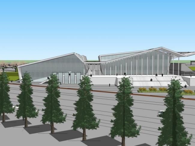 Sketchup体育馆模型|多层体育馆，现代风格