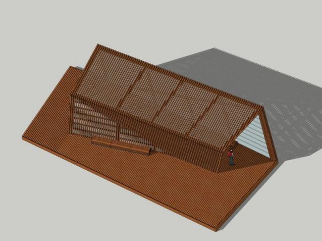 Sketchup小品模型|小品，现代风格，亭子