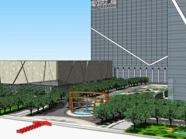 Sketchup办公模型|高层办公楼，现代风格