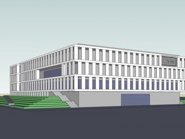 Sketchup体育馆模型|多层体育馆，现代风格