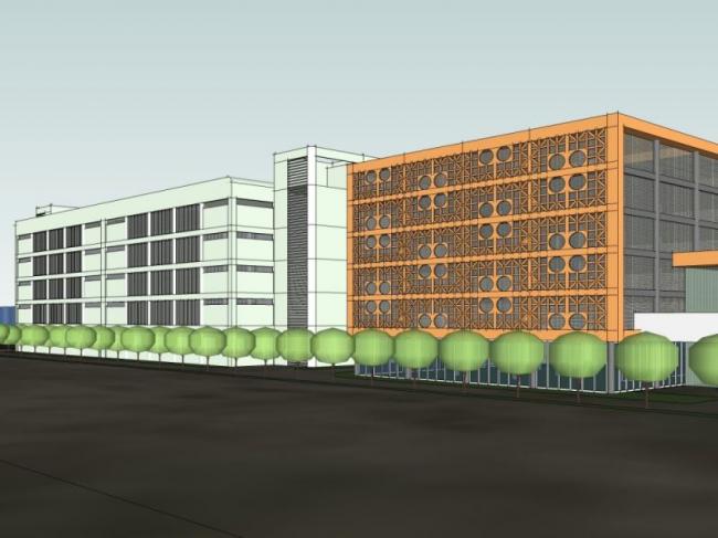 Sketchup办公模型|多层办公楼，现代中式风格