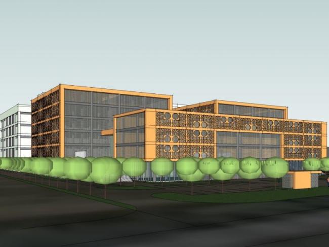 Sketchup办公模型|多层办公楼，现代中式风格