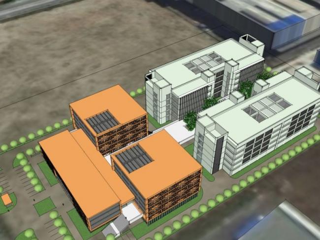 Sketchup办公模型|多层办公楼，现代中式风格