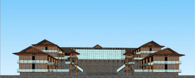 Sketchup酒店模型|多层酒店，中式风格