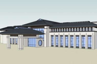 Sketchup酒店模型|多层酒店，中式风格-BIM建筑网