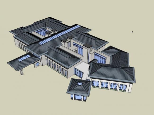 Sketchup酒店模型|多层酒店，中式风格