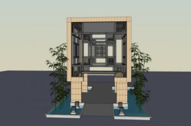 Sketchup小品模型|亭子，现代风格，小品-BIM建筑网