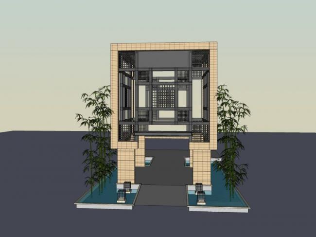 Sketchup小品模型|亭子，现代风格，小品