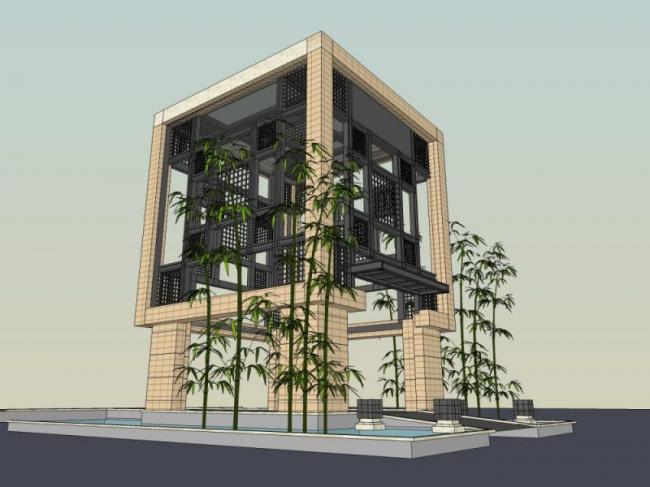 Sketchup小品模型|亭子，现代风格，小品