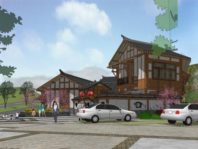 Sketchup商业模型|多层商业街，中式风格