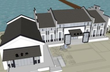 Sketchup车站路桥|码头，中式风格-BIM建筑网