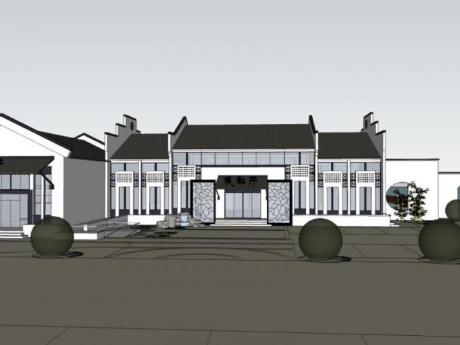 Sketchup车站路桥|码头，中式风格