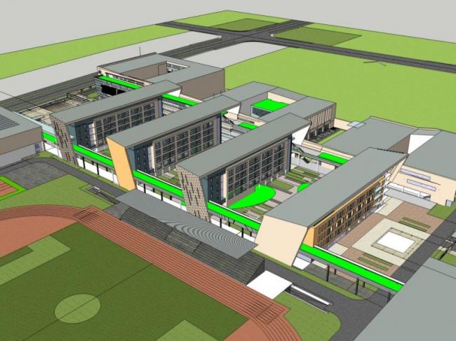 Sketchup学校模型|多层学校，校园教育建筑，现代风格