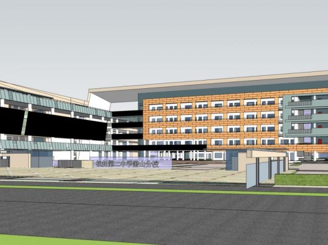 Sketchup学校模型|多层学校，校园教育建筑，现代风格