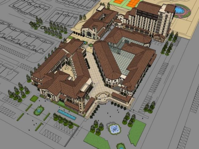 Sketchup商业模型|多层社区商业，古典风格