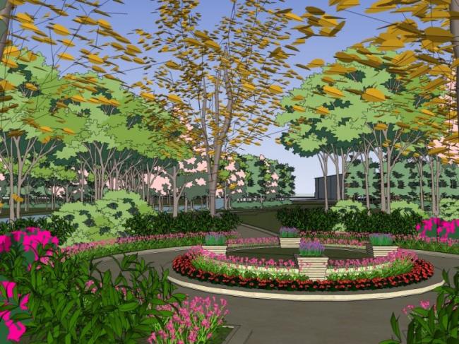 Sketchup景观模型|商业景观，古典风格