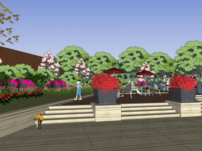 Sketchup景观模型|商业景观，古典风格