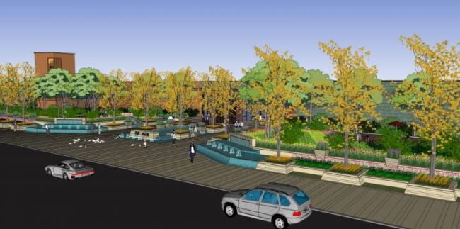 Sketchup景观模型|商业景观，古典风格